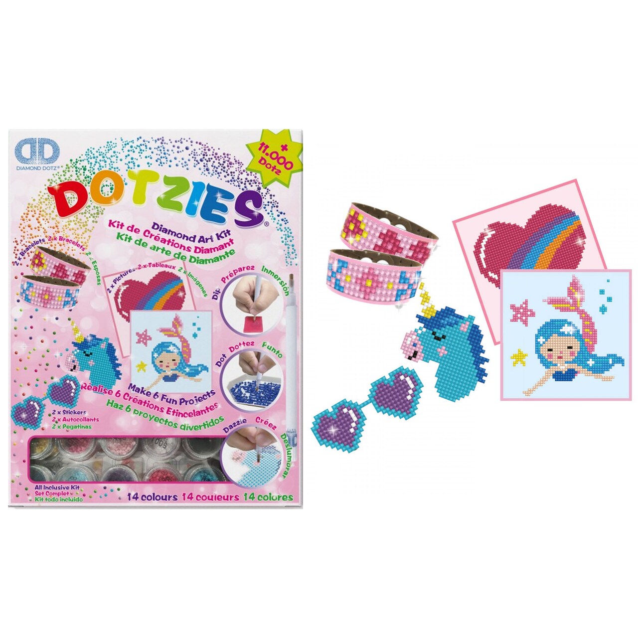 Diamond Dotz Kits - Girl Dotzies Variety Kit, 6 Projects, Round Dotz, Diamond Painting Kits, Diamond Art Kits for Adults, Gem Art, Diamond Art, Diamond Dotz Kits,